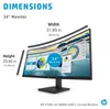 HP P34hc G4 WQHD USB-C Curved Monitor écran plat de PC 86,4 Voir les images du produit 14