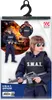 A child wearing a SWAT officer costume, holding a toy rifle, with a background image depicting a chaotic scene with explosions and vehicles. Produktbild-Vorschau