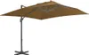 vidaXL Slunečník s hliníkovou tyčí 300x300 cm Taupe Náhled obrázku produktu 8