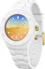 A white Ice Watch with a colorful dial. Voir les images du produit