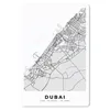 MuchoWow® Mauspad Mousepad Dubai - Stadtplan - Schwarz und Produktbild-Vorschau 1