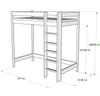 Meble Wróbel, Mezzanin Bett aus Holz mit Leiter Antresola Produktbild-Vorschau 2
