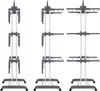 Three different configurations of a grey and silver clothes drying rack with wheels, shown against a white background. Náhľad obrázku produktu