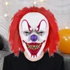Gruselige Halloween-Clown-Maske mit rotem Haar, Vollkopf, Produktbild-Vorschau 3