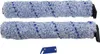 Two cleaning brush rollers and a small blue tool are laid out on a white background. Voir les images du produit