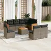 vidaXL 9-tlg. Garten-Sofagarnitur mit Kissen Grau Poly Produktbild-Vorschau 2