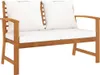 vidaXL Banc de jardin 120 cm avec coussins blanc crème Bois Voir les images du produit 6