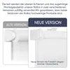 Comparison of two versions of a roller blind, highlighting differences in the top rail. Produktbild-Vorschau