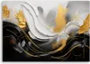 Leinwandbild Wellen Abstraktion 3D 100x70 Feeby Gold bild Produktbild-Vorschau 3