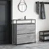 vidaXL Skriňa na topánky so 4 chlopňami Grey Sonoma Náhľad obrázku produktu 3