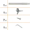 A grid layout showing different parts of a product with quantities. Podgląd zdjęcia produktu