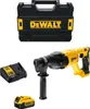 A DeWALT rotary hammer drill kit with accessories and a storage case, laid out on a white background. Náhled obrázku produktu