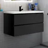 Badmöbel Set HUTI-Serie 100cm Mineralguss Waschbecken mit Produktbild-Vorschau 1