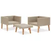 vidaXL 3-tlg. Garten-Lounge-Set mit Auflagen Poly Rattan Produktbild-Vorschau 3