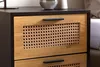 Nočný stolík FineBuy, čierny s viedenským pletením, 45 x 45 Náhľad obrázku produktu 4