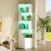 Étagère d'angle Merax avec éclairage LED, bibliothèque en Voir les images du produit 2