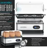 A product image showing an egg cooker with its components and features highlighted with text. Voir les images du produit