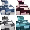 A collage of four different bedding sets, each with a pillow and duvet cover, displayed on a white background. Produktbild-Vorschau