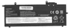 A black laptop battery with labels and symbols. Produktbild-Vorschau