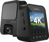 Two black dashcams are shown, one in front of the other. The front dashcam has a screen displaying "4K" and a road scene. Produktbild-Vorschau