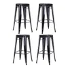 Four black metal bar stools arranged in a 2x2 grid against a white background. Náhľad obrázku produktu