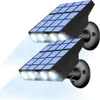 Two LED solar lamps with motion sensors, mounted on a white background. Produktbild-Vorschau