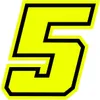 Sticker Rennnummer für Moto "5" Race Moto GP, Gelb Fluo, 10 Produktbild-Vorschau 1