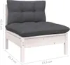 vidaXL 6-tlg. Garten-Lounge-Set mit Kissen Weiß Kiefernholz Produktbild-Vorschau 6