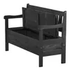 A dark wooden garden bench with its storage compartment open, shown against a white background. Anteprima dell’immagine prodotto