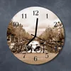 Glasuhr Wanduhr Küchenuhr Echt-Glas 30fi cm Amsterdam sepia Produktbild-Vorschau 2