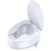 A white toilet seat riser with a lid, shown from a slightly elevated angle against a white background. Anteprima dell’immagine prodotto