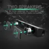 Exploded view of a soundbar showing its internal speakers and sound tubes, with promotional text. Produktbild-Vorschau