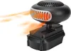 A black and silver desk heater with orange heat waves emanating from it, set against a white background. Náhľad obrázku produktu