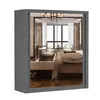 Schwebetürenschrank Kleiderschrank Schrank 180cm Grau/Grau Produktbild-Vorschau 5