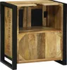 A product shot of a wooden cabinet with black metal frame. Podgląd zdjęcia produktu