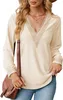 ASKSA Damen V-Ausschnitt Langarm T-Shirt Elegant Produktbild-Vorschau 1