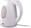 A white electric kettle with a gray handle and water level indicator, shown against a white background. Voir les images du produit
