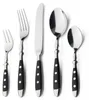 Besteck-Set 30-teilig, Edelstahl, schwarze Griffe, rustikal Produktbild-Vorschau