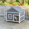 PawHut Katzenhaus aus Holz 2-Etagen Katzenhöhle mit Produktbild-Vorschau 2