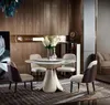 Esstisch 6x Stühle Esszimmer Leder Tisch Stuhl Rund Modern Produktbild-Vorschau 1