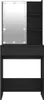A black vanity table with a mirror and LED lights. Produktbild-Vorschau