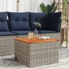 vidaXL Gartentisch Grau 55x55x37 cm Poly Rattan und Produktbild-Vorschau 2