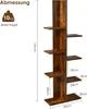 A diagram showing the dimensions of a brown wooden bookshelf. Náhled obrázku produktu