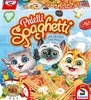 The image shows the front of a board game box for "Paletti Spaghetti". The box features cartoon cats playing with spaghetti and various food items. Voir les images du produit