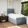 Boxspringbett mit Matratze Hellgrau 90x200 cm Stoff Produktbild-Vorschau 3
