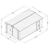 4iQ Metallgarage 6x3,8 m, 23 m², verzinkter Stahl, Produktbild-Vorschau 2
