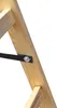 Close-up view of wooden ladder components with a metal bracket and bolt. Produktbild-Vorschau