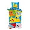 A Pokemon-themed duvet cover and pillow set displayed upright against a white background. Produktbild-Vorschau