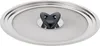A close-up, top-down view of a stainless steel splatter screen with a black handle. Anteprima dell’immagine prodotto