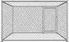A wireframe drawing of a dog kennel or enclosure with a door. Náhled obrázku produktu